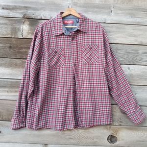 Wrangler Mens XL Long Sleeve Red and Grey